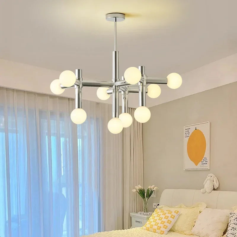 Italian Designer Stainless Steel Magic Bean LED Pendant Lamp Living Room Bedroom Restaurant Study Chandelier Art Decor Lighting