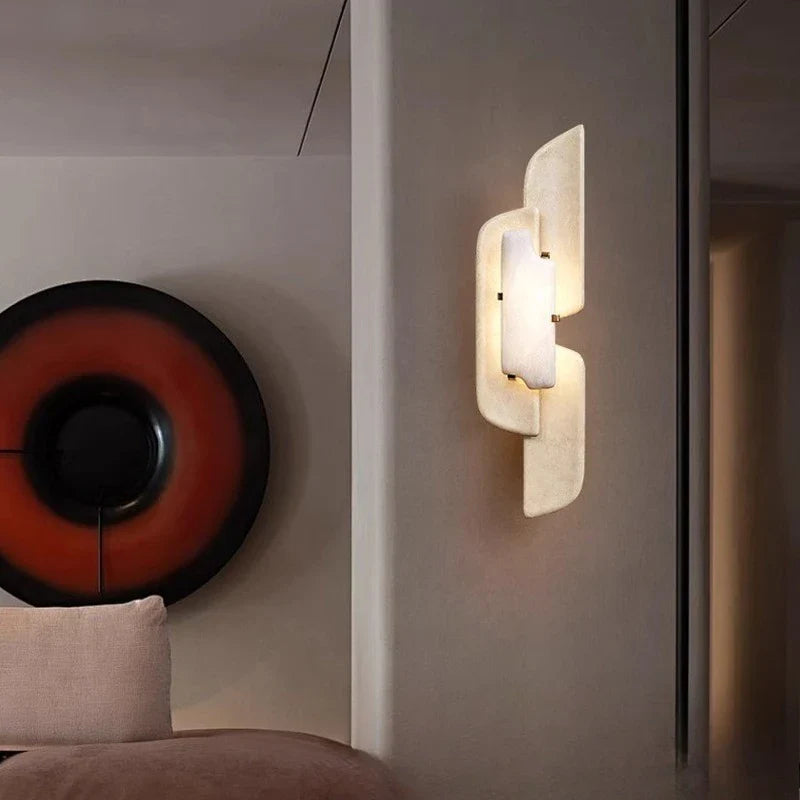 Nordic Marble Acrylic Wall Lamp – Modern Up & Down LED Wall Light