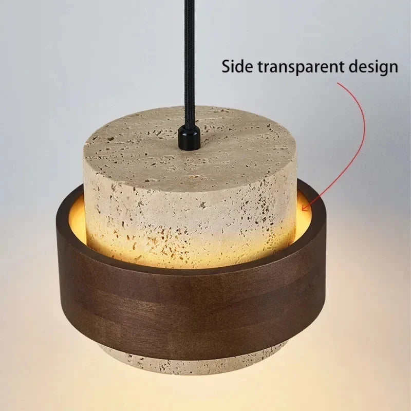 Nordic Minimalist Wabi Sabi Yellow Travertine Chandelier B&B Restaurant Bar Pendant Lights Home Dining Room Bedside Wall Light