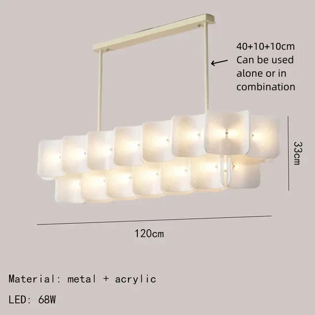 French Luxury New Acrylic LED Pendant Lamp Restaurant Living Room Bedroom Kitchen Hotel Designer Chandelier Home Decor Lighting