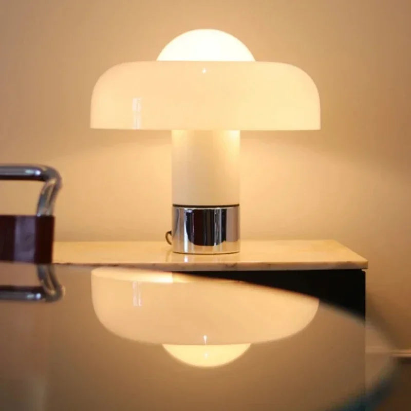 Italian Minimalist Floor Lamp Living Room Study Bedroom Bedside Orange Glass Mushroom Light Dining Room Sofa Decorative Lighting