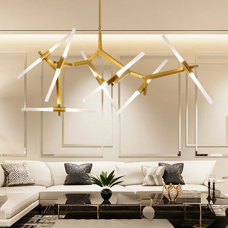 Nordic Satellite Chandelier – Modern Branch LED Ceiling Light Fixture