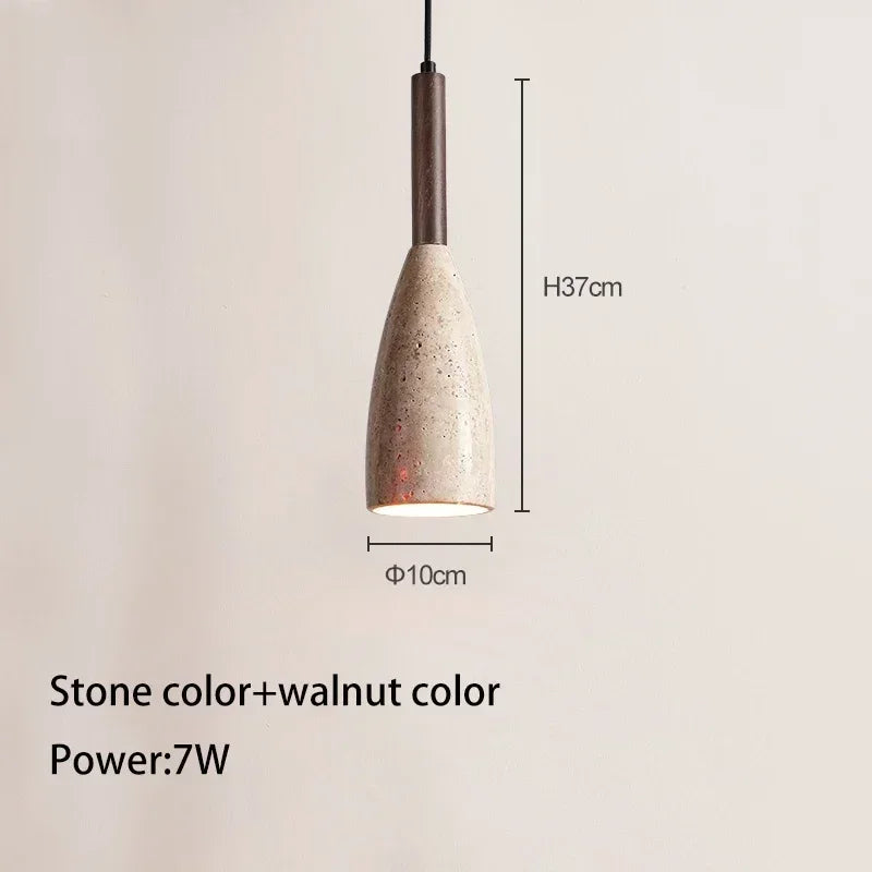 Modern Stone Pendant Light G9 LED – Minimalist Hanging Lamp for Bedroom & Study