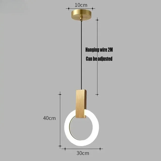 Nordic Simple LED Glass Pendant Lights Living Room Staircase Ring Creative Restaurant Bedroom Study Chandelier Home Decor Lamps