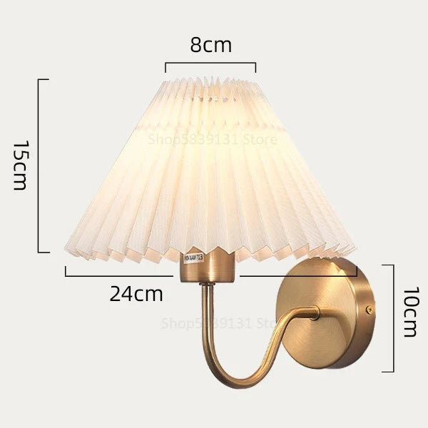 Modern Simple Wall Lamps LED Metal Curved Pleated Lampshade Wall Lamp Nordic Room Decor Living Room Aisle Background Wall Lights