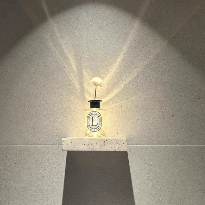Yellow Travertine Wall Light – Wabi-Sabi Marble LED Sconce