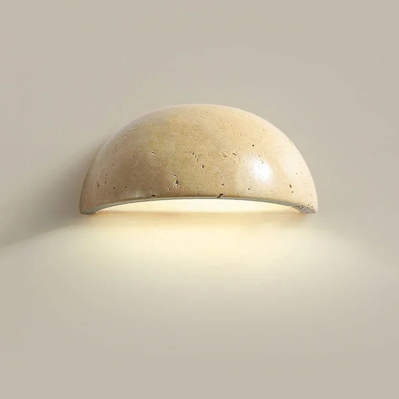 Yellow Stone Art Wall Lamp Nordic Design Sense Semi Circular Wall Light Indoor Lighting Room Decor Sconces For Bedroom Bedside