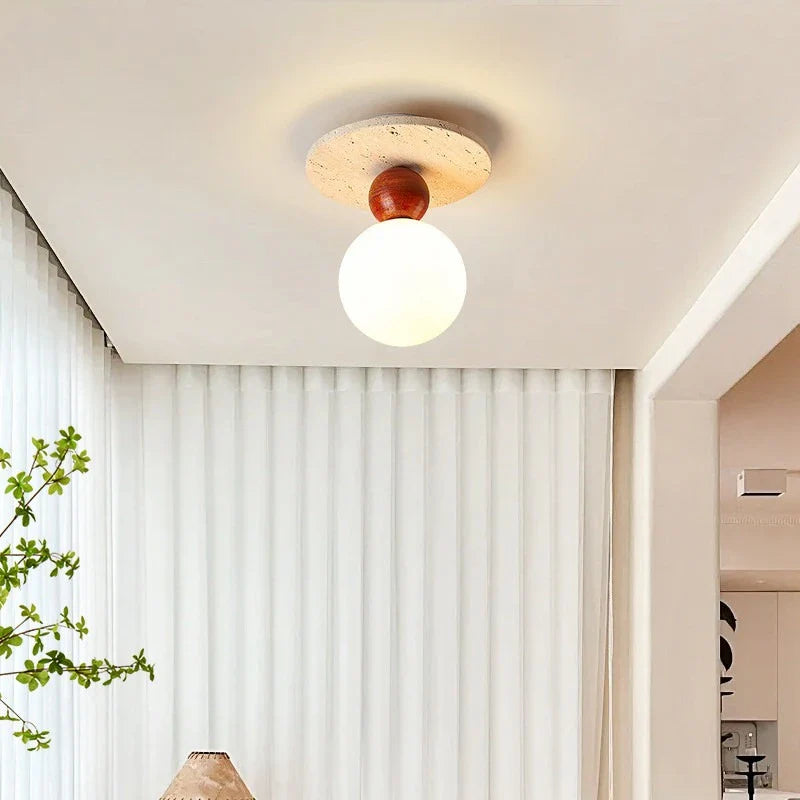 Wabi-sabi Wooden Fixture E27 Milky Glass Ball Art Hand-Knitted LED Pendant Lights Lamp for Restaurant Home Decoration Chandelier