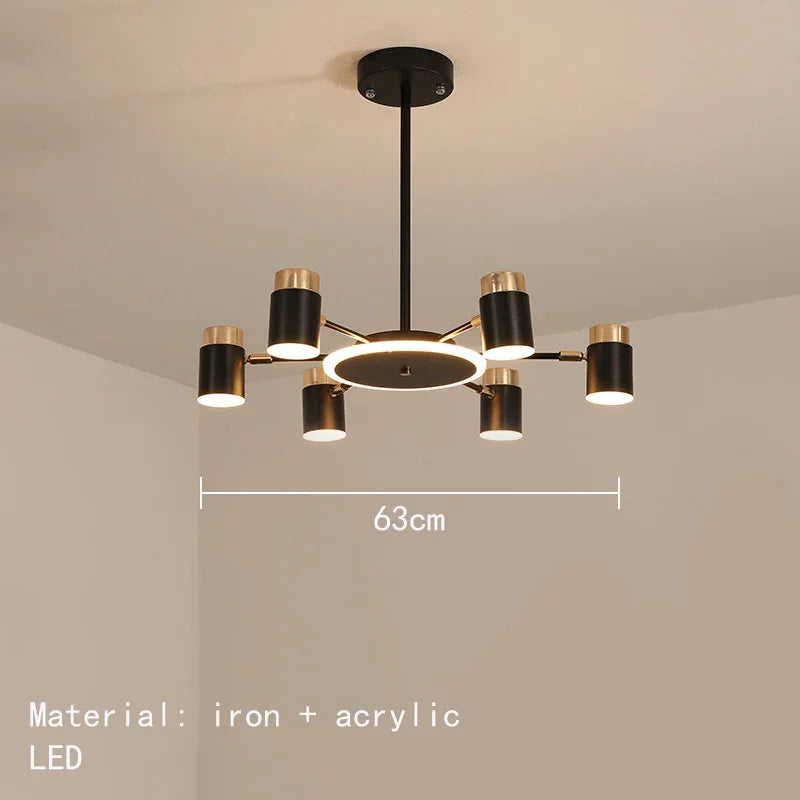 Nordic Creative Rotating LED Chandelier Living Room Restaurant Bedroom Kitchen Hotel 3 Dimmable Chandelier Indoor Lighting Decor