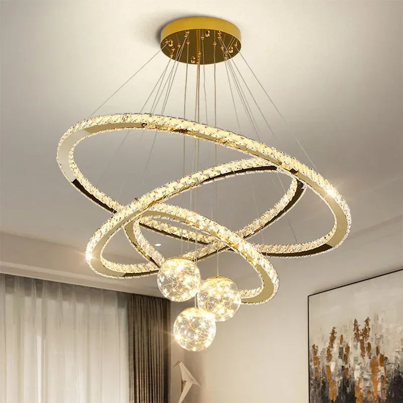 Designer Deluxe Remote Control Crystal LED Pendant Lamp Living  Restaurant Bedroom Kitchen Dimmable Chandelier Home Decor Light