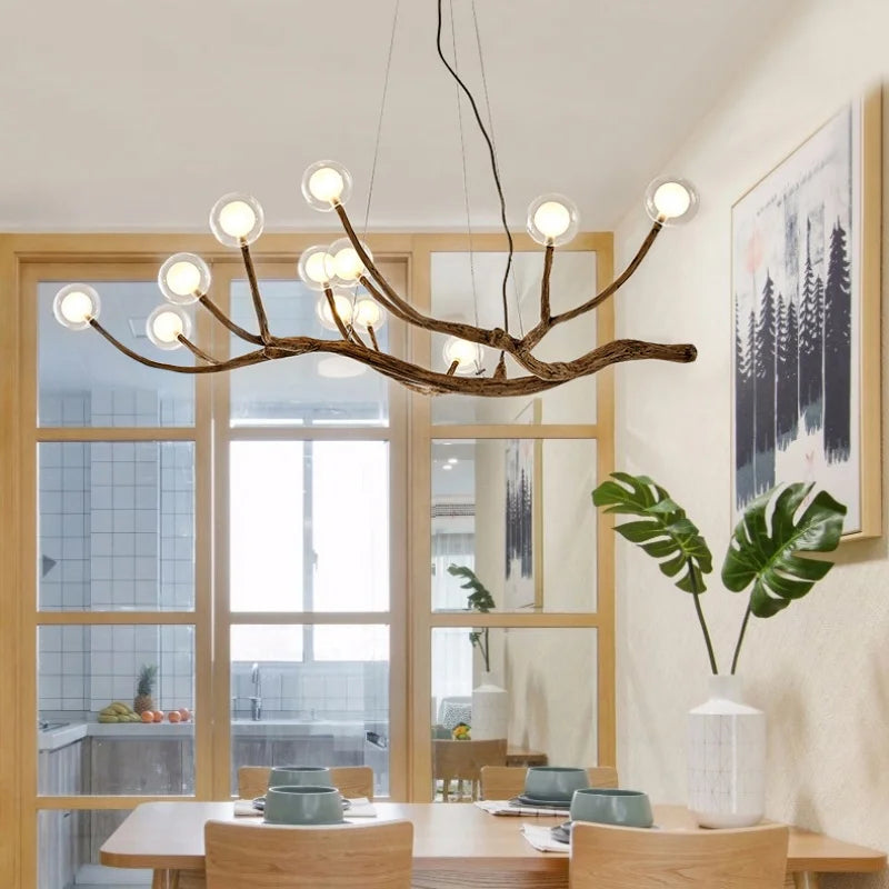Modern Minimalist Tree Branch LED Chandelier Hotel Lobby Coffee Shop Clothing Store Restaurant Pendant Lamp Art Decor Lighting