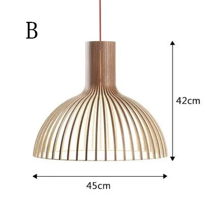 Hand-made Wooden Birdcage Pendant Lamp Netherlands Home Decoration E27 Suspension Light Indoor Led Lighting for Dining Room Bar
