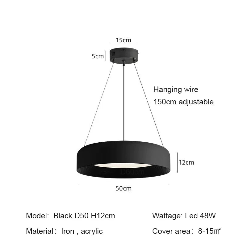 Modern LED Ring Pendant Light – Minimalist Circular Ceiling Lamp
