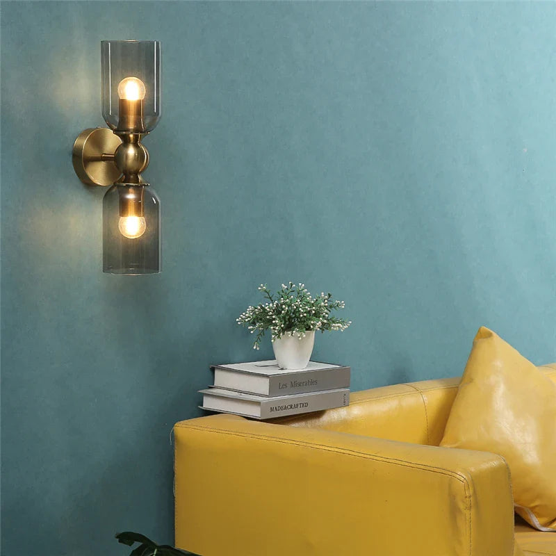 Nordic LED Wall Lamps Tricolor Glass Bedroom Bedside Lamp Living Room Background Corridor Foyer Creative Sconce Light Fixtures