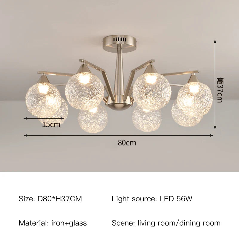 French Medieval Creative Retro Glass Pendant Lamp Living Room Bedroom Restaurant Kitchen LED Chandelier Indoor Decor Lighting