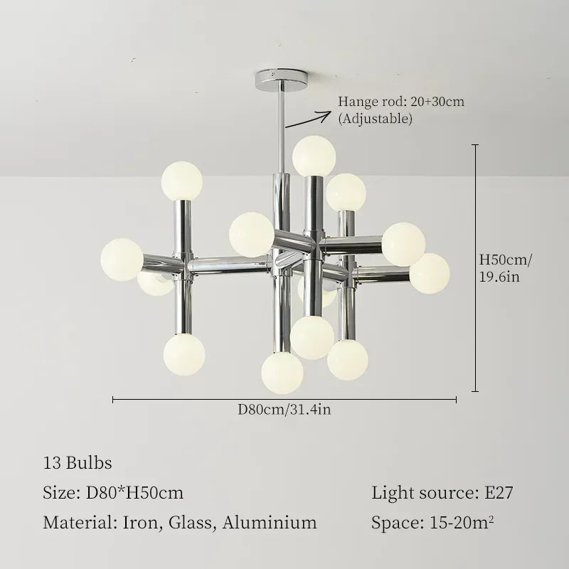 Italian Designer Stainless Steel Magic Bean LED Pendant Lamp Living Room Bedroom Restaurant Study Chandelier Art Decor Lighting