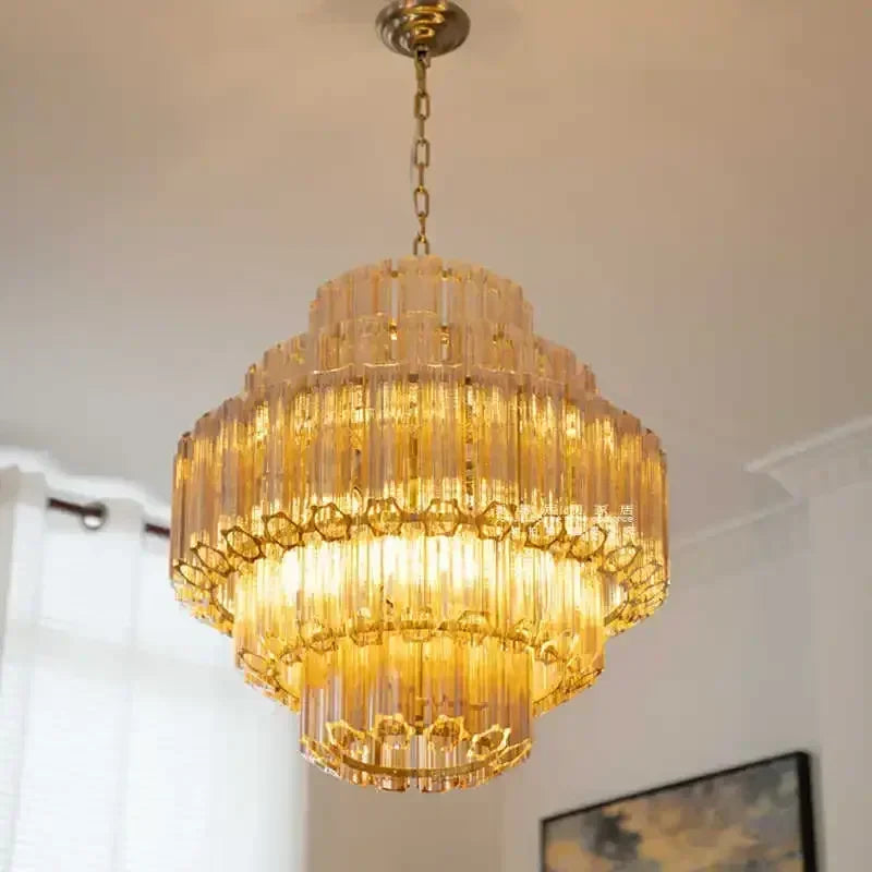 Modern Living Room Luxury Glass Crystal Pendant Lamp Bedroom Restaurant Hotel Villa Designer Hig-hend Chandelier Decor Lighting