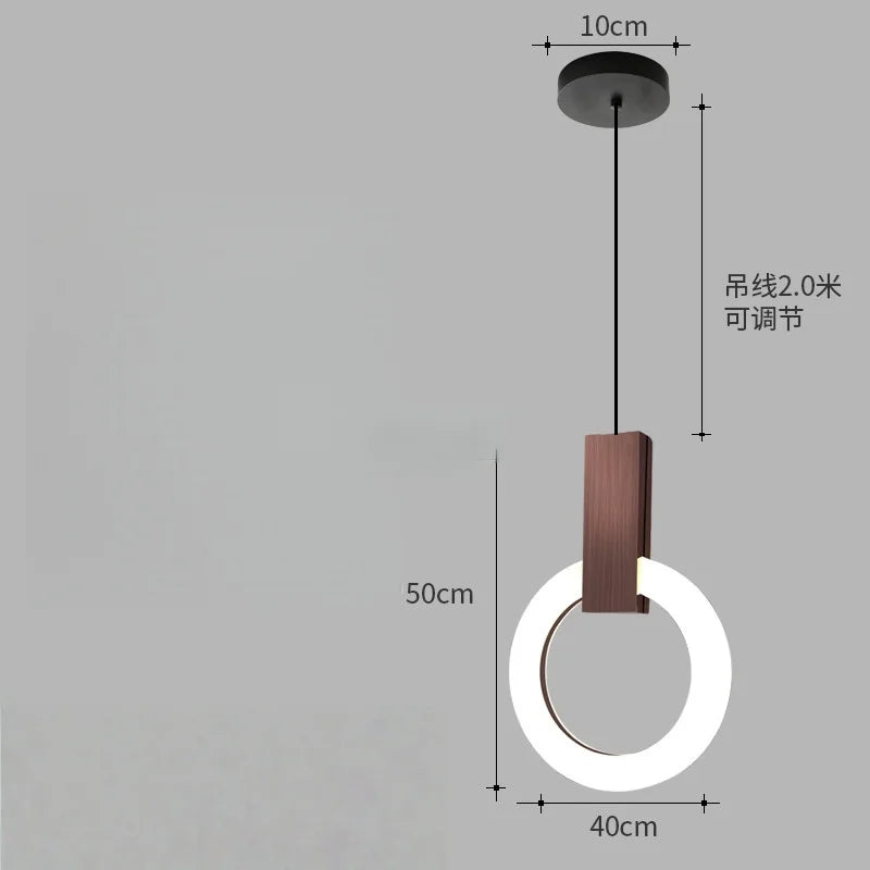 Nordic Simple LED Glass Pendant Lights Living Room Staircase Ring Creative Restaurant Bedroom Study Chandelier Home Decor Lamps