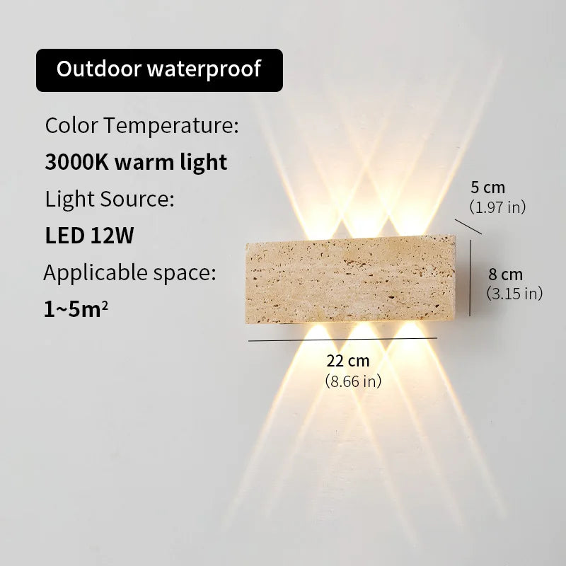 Wabi-Sabi Stone Wall Light – Waterproof IP65 LED Sconce for Indoor & Outdoor Use