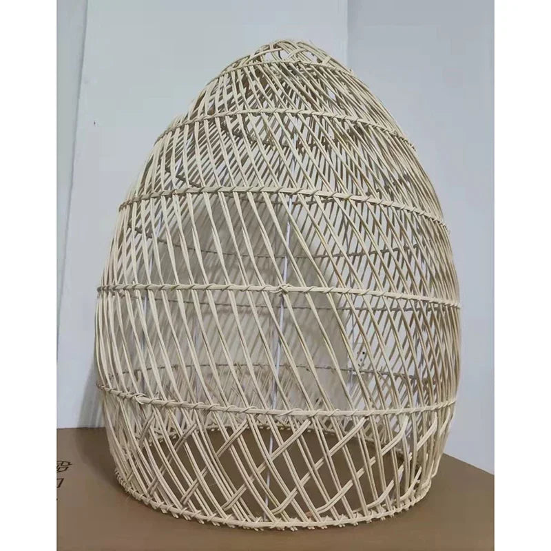 Chinese Handmade Woven Natural Rattan Pendant Lamp Living Room Restaurant Hotel Homestay Bedroom Led Chandelier Art Lights Decor
