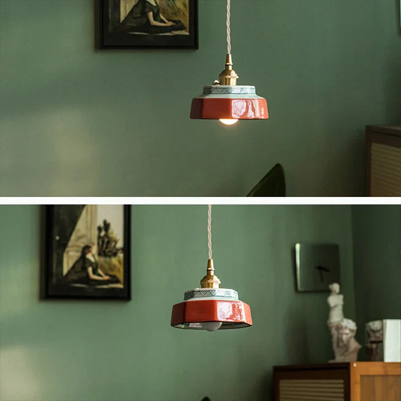 New Chinese-style retro ceramic pendant lights, Japanese-style guesthouse display windows, restaurant tea room bar counter islan