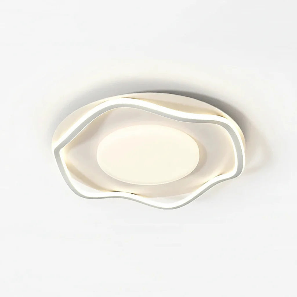 Modern Wave LED Ceiling Light – Dimmable Minimalist Flush Mount Lamp