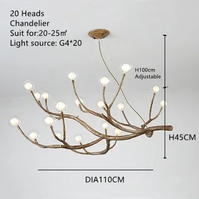 Modern Minimalist Tree Branch LED Chandelier Hotel Lobby Coffee Shop Clothing Store Restaurant Pendant Lamp Art Decor Lighting
