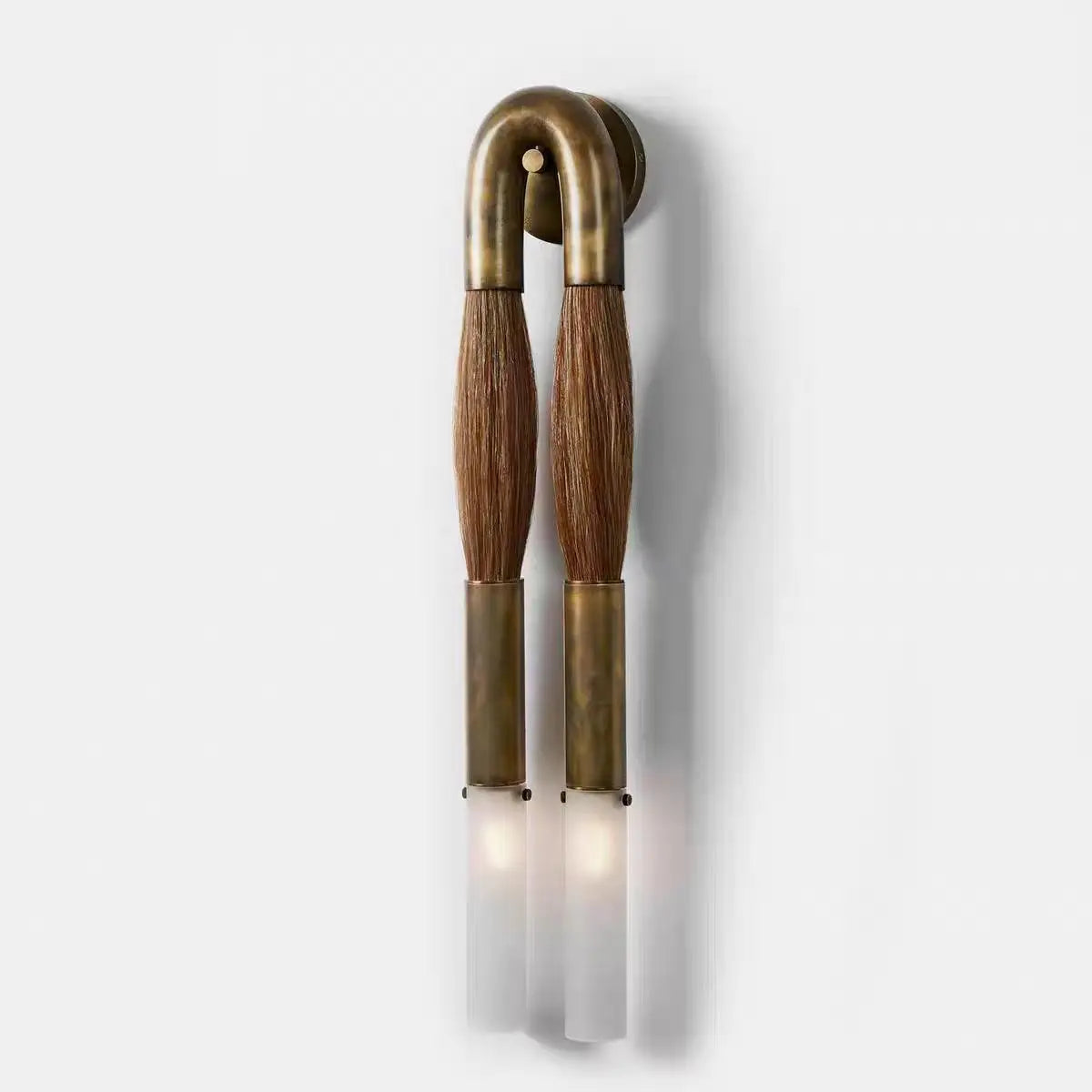 Horsehair solid brass wall sconce 76cm