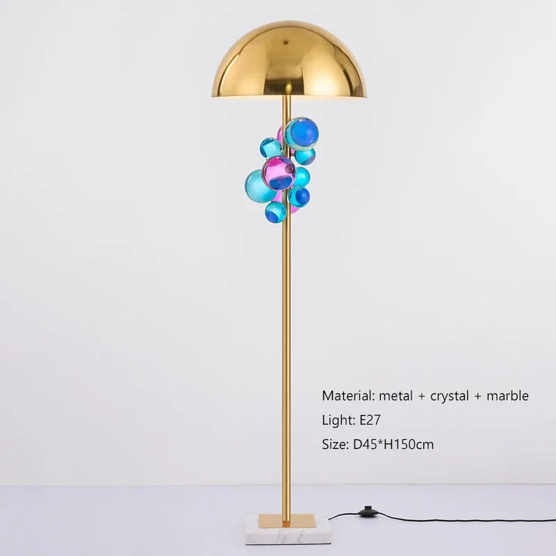Italian Designer Mushroom Table Lamp – Colorful Glass Globe Accent Light