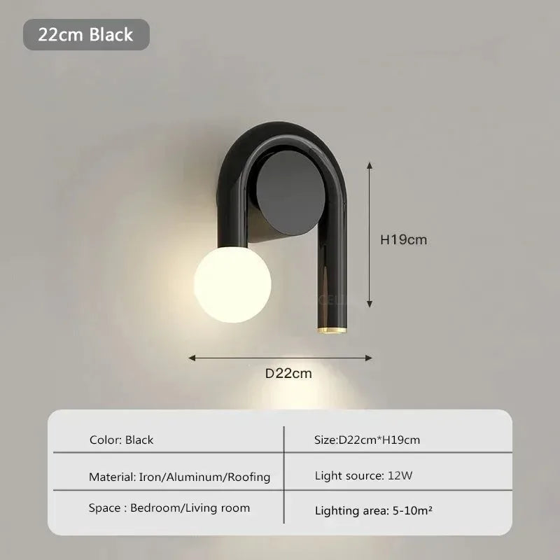 Minimalist U Shape Wall Lamp Nordic Sconce Lights for Bedroom Living Dining Study Room Simple Home Decorative Fixtures