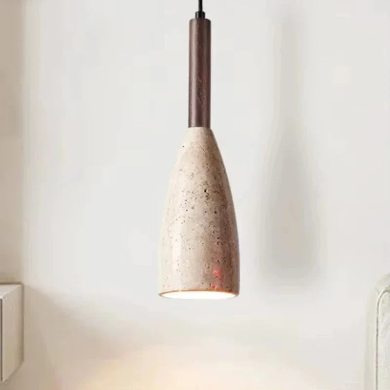 Modern Stone Pendant Light G9 LED – Minimalist Hanging Lamp for Bedroom & Study
