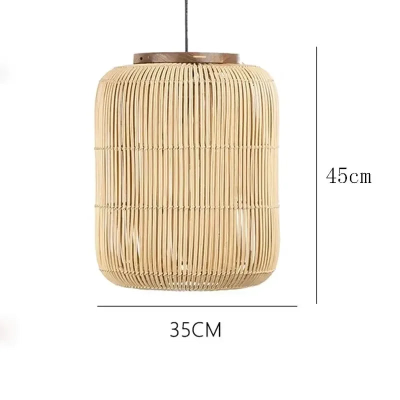 Chinese New Retro Handmade Rattan Pendant Lamp Homestay Living Room Restaurant Bedroom LED Chandelier Home Decor Light Fixtures