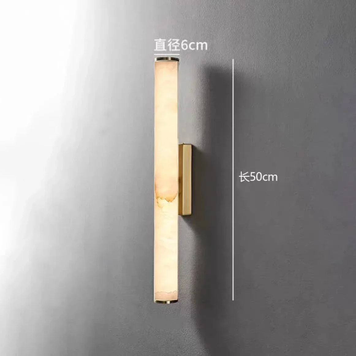 Modern Marble Effect LED Wall Light – Slim Vertical Art Deco Sconce