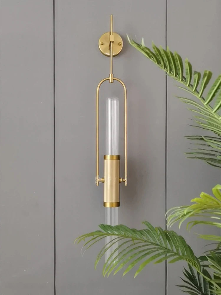 Creative Art Deco Wall Lamp Clear Glass Gold Metal G9 Bulb Home Lighting Sconce For Parlor Bedroom Aisle Stairs