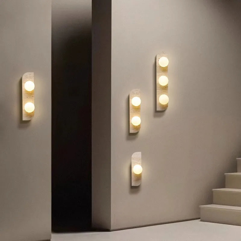 Retro yellow cave stone wall light wabi-Sabi Japanese style simple personality bedroom hallway background wall decorative lights