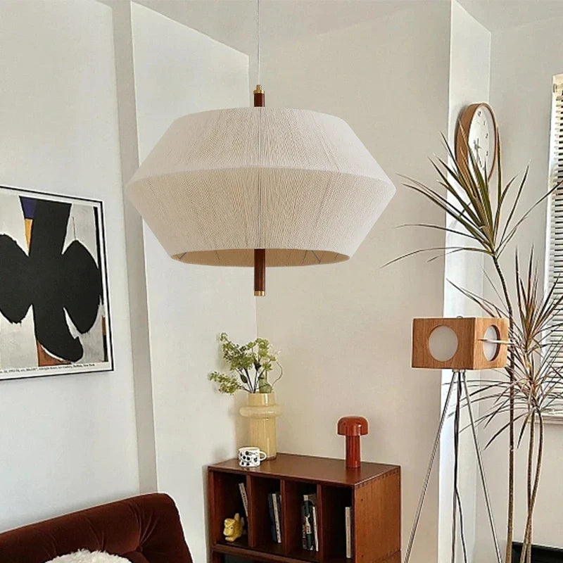 Modern Fabric Pendant Light – Minimalist Linen Ceiling Lamp
