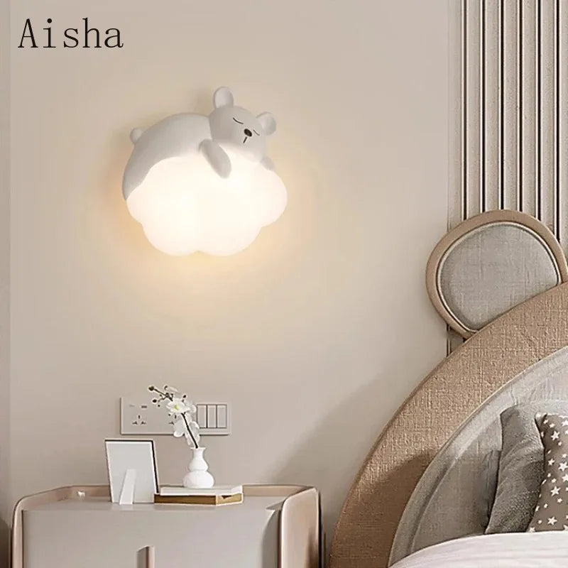 Cute Bunny Cloud Wall Lamp – Kids Bedroom Night Light