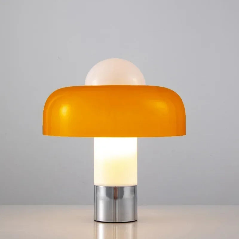 Italian Minimalist Floor Lamp Living Room Study Bedroom Bedside Orange Glass Mushroom Light Dining Room Sofa Decorative Lighting