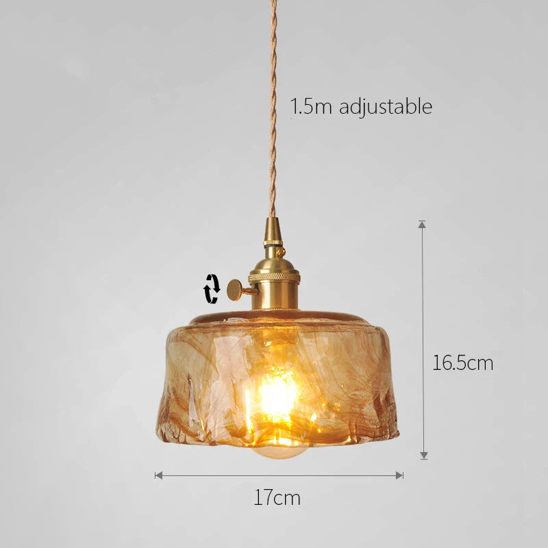 Glass Pendant Light Dining Room Nordic Copper Pendant Lamp brass Creative minimalist E27 Edison Hanging Lights For Restaurant