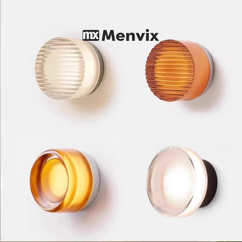 Modern Ribbed Glass Wall Light – Warm Ambient LED Wall Lamp