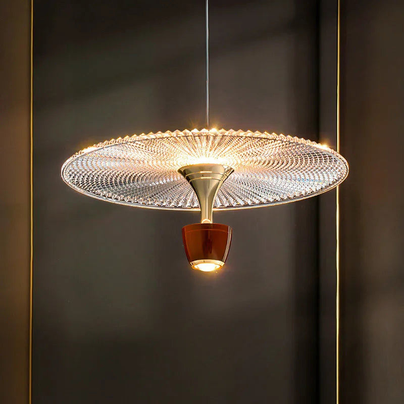 Luxury Crystal Disc Pendant Light – Modern Gold Ceiling Chandelier