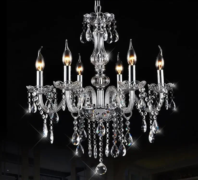 Modern k9 pendant crystal chandelier transparent crystal lustre E14 bulb home lighting Living Room Indoor light fittings ceiling