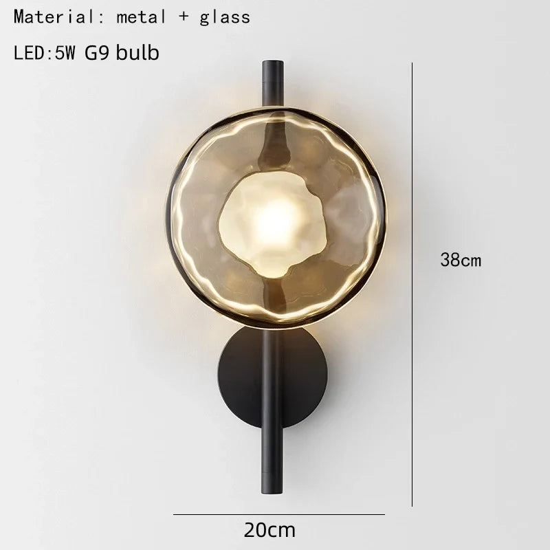 Modern Glass Disc Wall Light – Decorative LED Wall Sconce