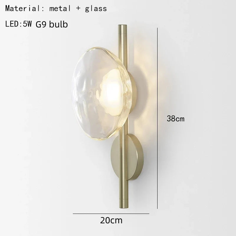 Modern Glass Disc Wall Light – Decorative LED Wall Sconce