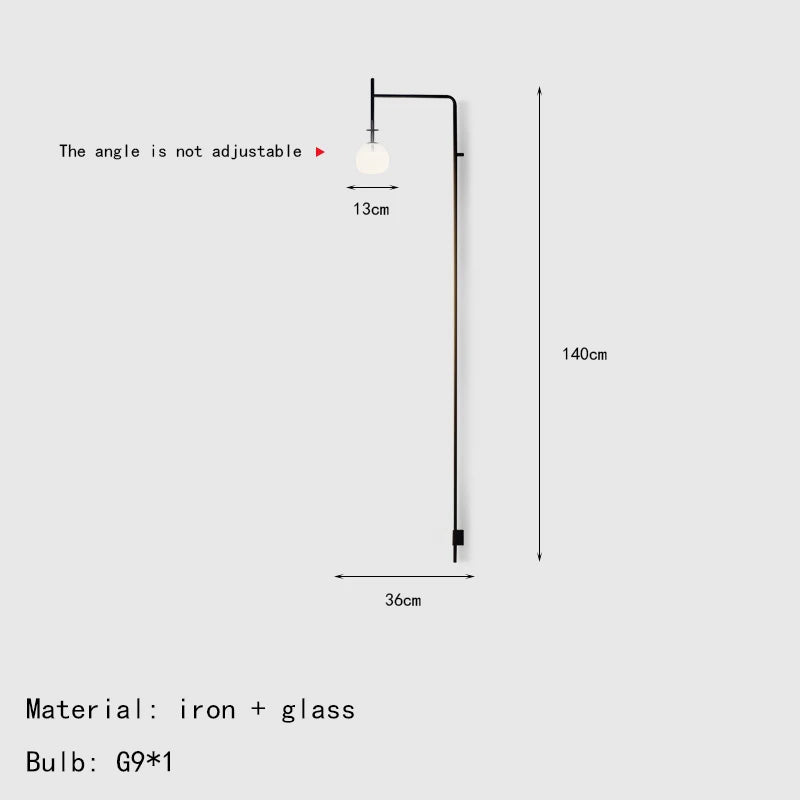 Minimalist Wall Light White Glass With Plug For Parlor Bedroom Study Lighting Fixtures G9 Bulb