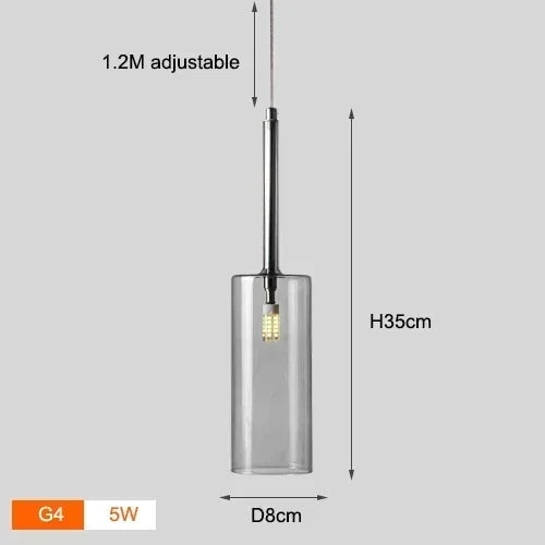 Italian Minimalist Designer Restaurant Chandelier Bar Glass Cup Hanging Light Bedroom Home Decoration LED Lighting Pendant Lamp