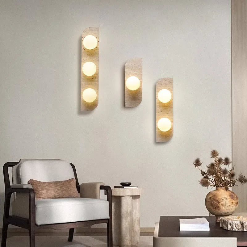 Retro yellow cave stone wall light wabi-Sabi Japanese style simple personality bedroom hallway background wall decorative lights