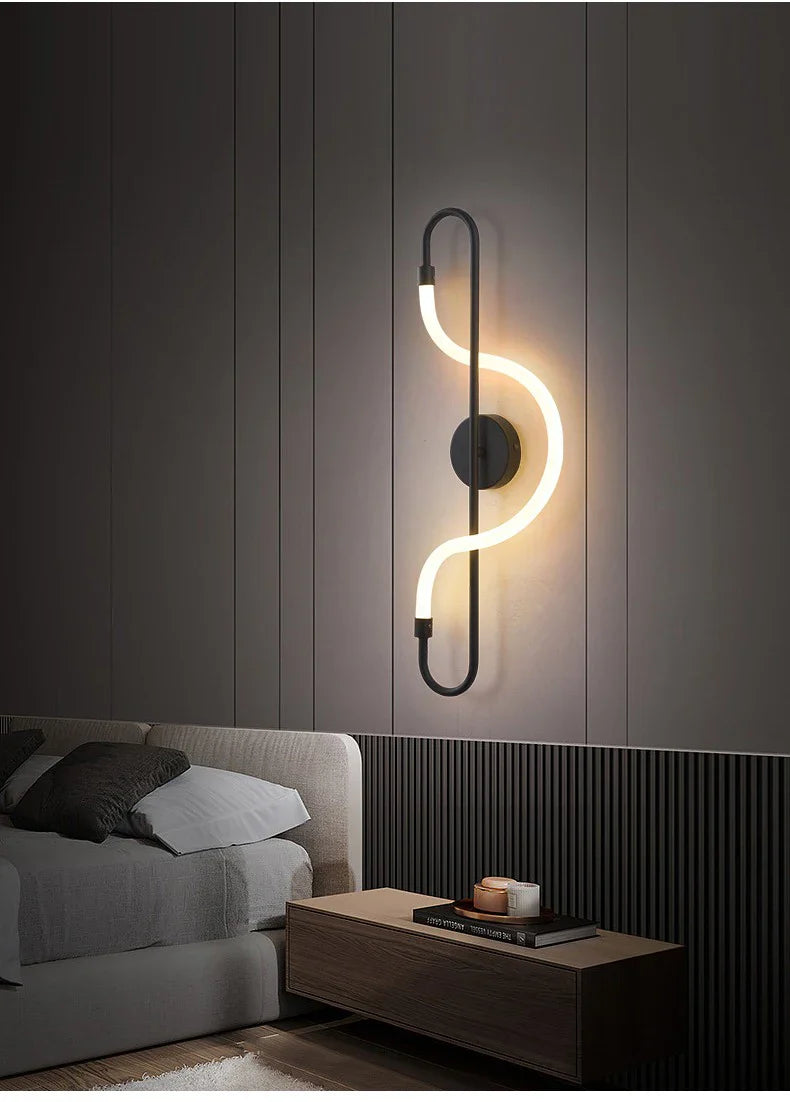 Modern Music Note LED Wall Lamp – Artistic S Shape Wall Light Fixture