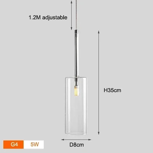 Italian Minimalist Designer Restaurant Chandelier Bar Glass Cup Hanging Light Bedroom Home Decoration LED Lighting Pendant Lamp