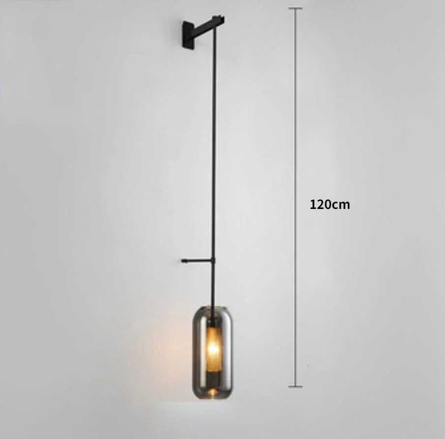 Modern wall sconce light fixture glass bedside hotel bathroom background lamp corridor luminaire home decoration lighting gold